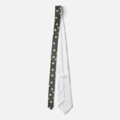 Grungy zwart en wit Polka Dot Pattern Stropdas (Achterkant)