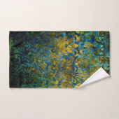 gruning, vintage, damas, mousse, vert, motif, flor (Serviette à main)