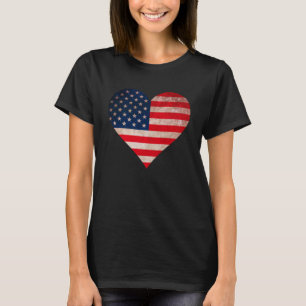 Grunt USA Vlag Hart Patriottische Amerikaanse vlag T-shirt