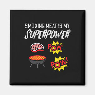 Grunten van vlees mijn superkracht Bbq Barbecue Gr Magneet