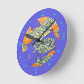 Grunts français (poisson) Horloge ronde numérotée (Angle)