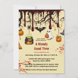 Gruselige Bloedspatten Griezelen Halloween Feest Kaart