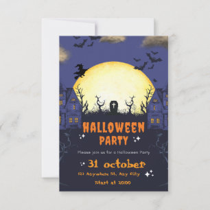 Gruselige Halloween-feest uitnodigingskaart  Kaart