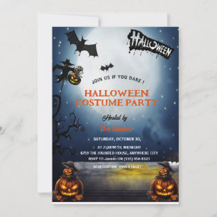 Gruselige Halloween-feestuitnodiging Kaart