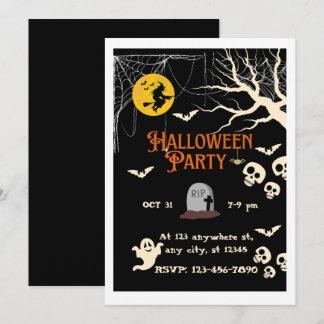 Gruselige Halloween-feestuitnodiging Kaart