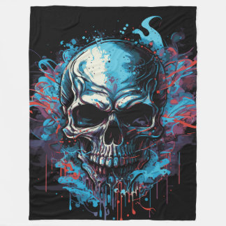Gruseliger Totenkopf Fleece Deken