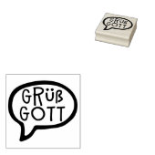 Grüß Gott, Duits, Beierse Hallo Speech Bubble Rubberstempel (Gestempeld)