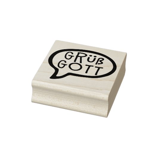 Grüß Gott, Duits, Beierse Hallo Speech Bubble Rubberstempel (Stempel)