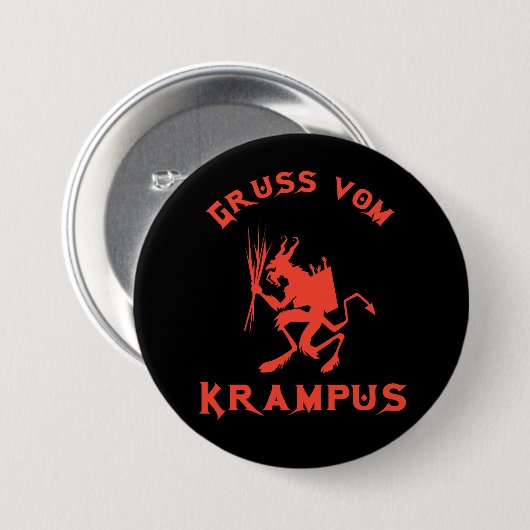 Gruss vom Krampus Ronde Button 7,6 Cm (Voorkant /achterkant)