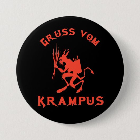 Gruss vom Krampus Ronde Button 7,6 Cm (Voorkant)