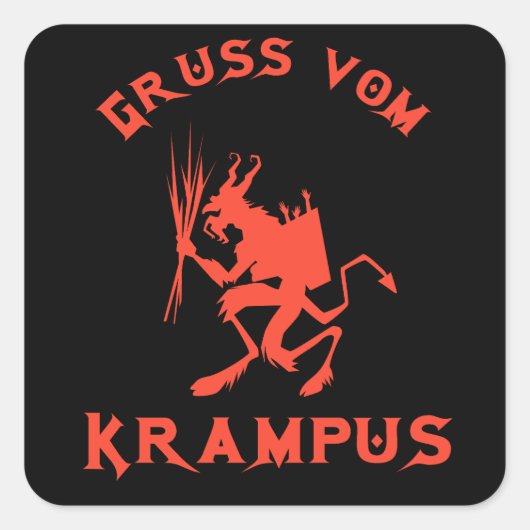 Gruss vom Krampus Vierkante Sticker (Voorkant)