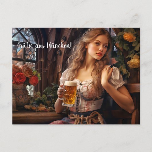  Grüße aus München! Bierzeltstimmung. Bier Briefkaart (Voorkant)