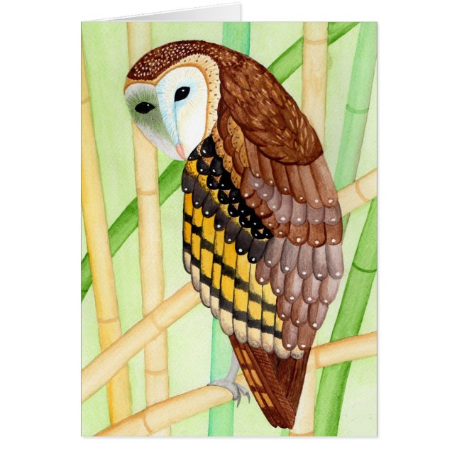 Grußkarte Eule Klappkarte (Devant)