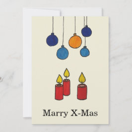 Grußkarte Weihnachten Kerzen und Weihnachtskugeln Feestdagenkaart