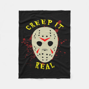 Gruswekkend echte hockeymasker Halloween Horror  Fleece Deken