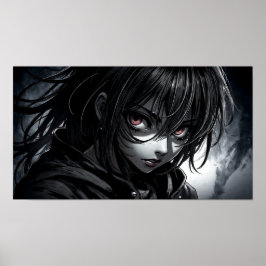 Gruwelig Anime Meisjes Portret Poster
