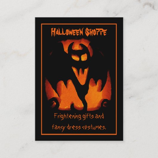 Gruyal Vampire Bat Silhouette Halloween Store Visitekaartje (Voorkant)