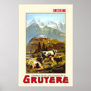 Gruyère Fribourg Zwitsers Zwitserland Bergen Alpen Poster