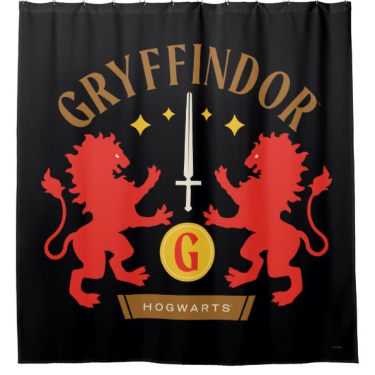 GRYFFINDOR™ House Double Lion Sword Graphic Douchegordijn (Voorkant)