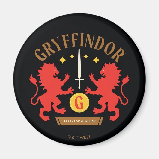 GRYFFINDOR™ House Double Lion Sword Graphic Magneet (Voorkant)