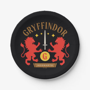 GRYFFINDOR™ House Double Lion Sword Graphic Papieren Bordje
