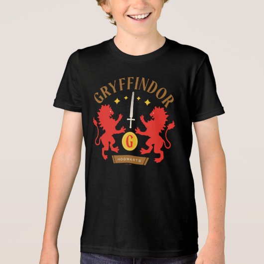 GRYFFINDOR™ House Double Lion Sword Graphic Tri-Blend Shirt (Voorkant)