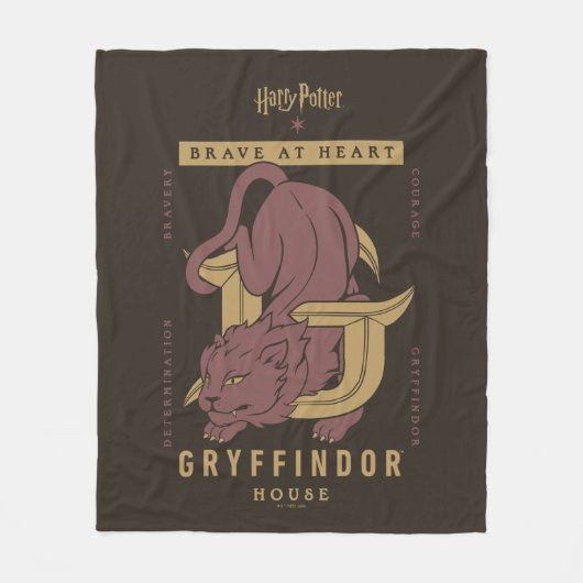 GRYFFINDOR™ Huis Dapper in hart en nieren Fleece Deken (Voorkant)