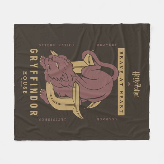 GRYFFINDOR™ Huis Dapper in hart en nieren Fleece Deken (Voorkant (Horizontaal))