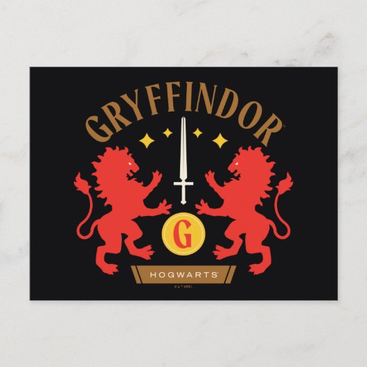 GRYFFINDOR™ Huis Dubbele Leeuw Zwaard Grafiek Briefkaart (Voorkant)