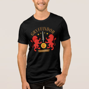 GRYFFINDOR™ Huis Dubbele Leeuw Zwaard Grafisch Tri-Blend Shirt