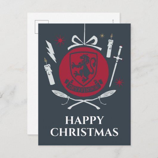 GRYFFINDOR™ Kerstbal Grafisch Feestdagenkaart (Voorkant / Achterkant)