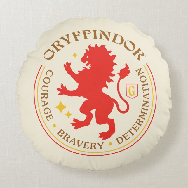 GRYFFINDOR™ Red Lion House Pride Badge Rond Kussen (Voorkant)