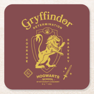 GRYFFINDOR™ Vastberadenheid Moed Dapperheid Wapen  Vierkante Kartonnen Onderzetter