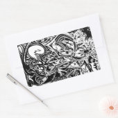 GRYM - Abstracte zwart-witkunst Rechthoekige Sticker (Envelop)