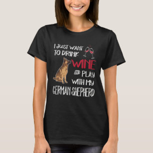 GSD007 - Ik wil alleen maar wijn drinken en spelen T-shirt