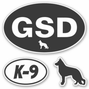GSD German Shepherd Dog K-9 Oval Sticker Set