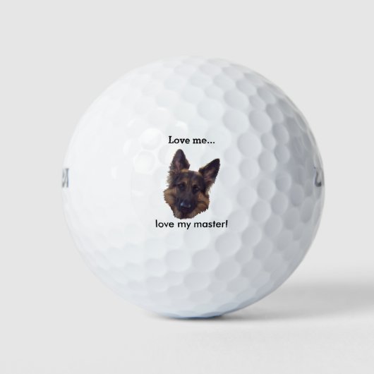 GSD Golf Ball: "Hou van mij, hou van mijn meester" Golfballen (Voorkant)