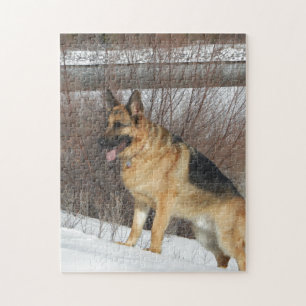 GSD in wintersneeuw Legpuzzel
