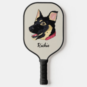 GSD Puppy Illustratie Monogram Hond Liefhebber Cad Pickleball Paddle