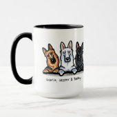 GSD Zwart wit en Tan Persoonlijk Mok (Links)