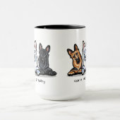 GSD Zwart wit en Tan Persoonlijk Mok (Midden)