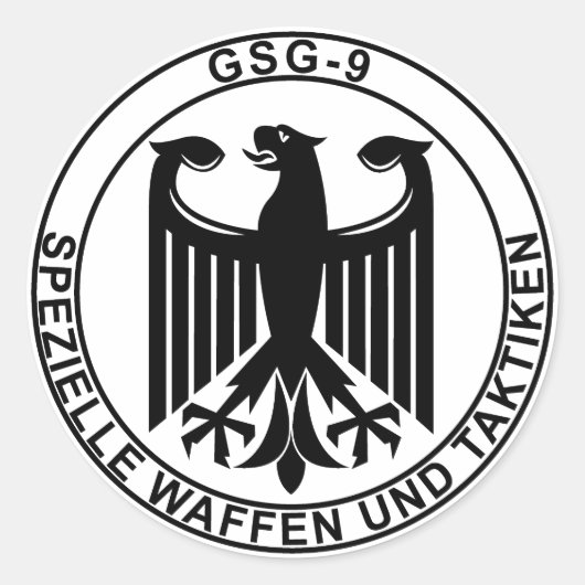 GSG-9 RONDE STICKER (Voorkant)