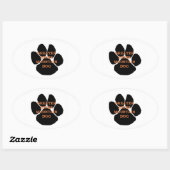 gsmd naam paw ovale sticker (Vel)