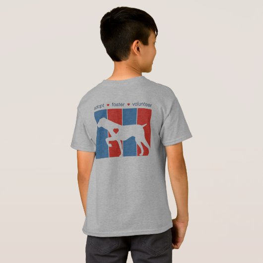GSP Harten met Adopt Foster Vrijwilliger! T-Shirt (Achterkant volledig)