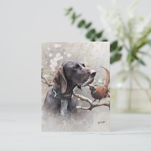 GSP Hunting Art – Precision, Passion, and Pheasant Briefkaart (Staand voorkant)
