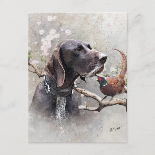 GSP Hunting Art – Precision, Passion, and Pheasant Briefkaart (Voorkant)