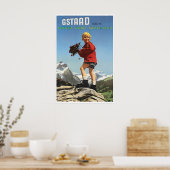 Gstaad Muurprint Zwitserland Ski Poster Gstaad (Keuken)