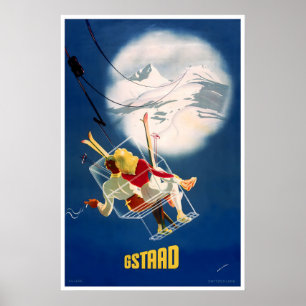 Gstaad Reis Kunst Zwitserland Ski Poster Sport