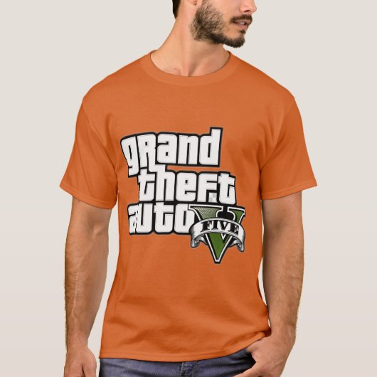 GTA5LOGOCLASSICTSHIRTCOPY retro T-shirt (Voorkant)