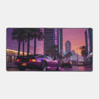 GTA 6 Vibe Desk Mat Retro Car dans Neon Desk Mat
